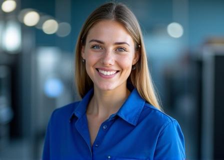 Portrait souriant de Sophie Leclerc, technicienne spécialisée